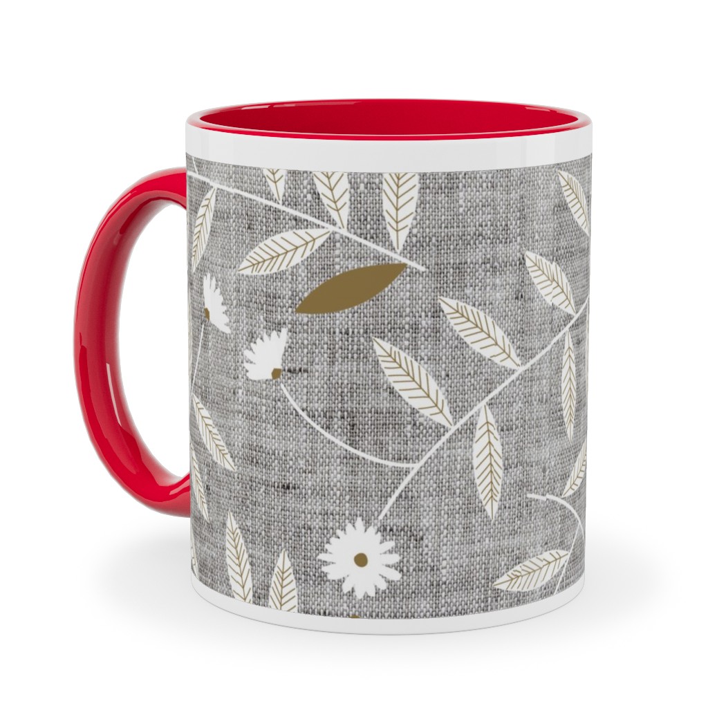 Darcy Ceramic Mug, Red,  , 11oz, Gray