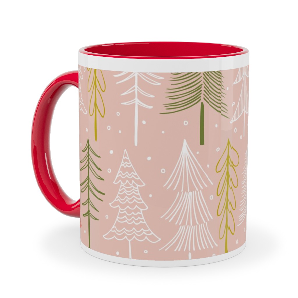 Oh' Christmas Tree Ceramic Mug, Red,  , 11oz, Pink