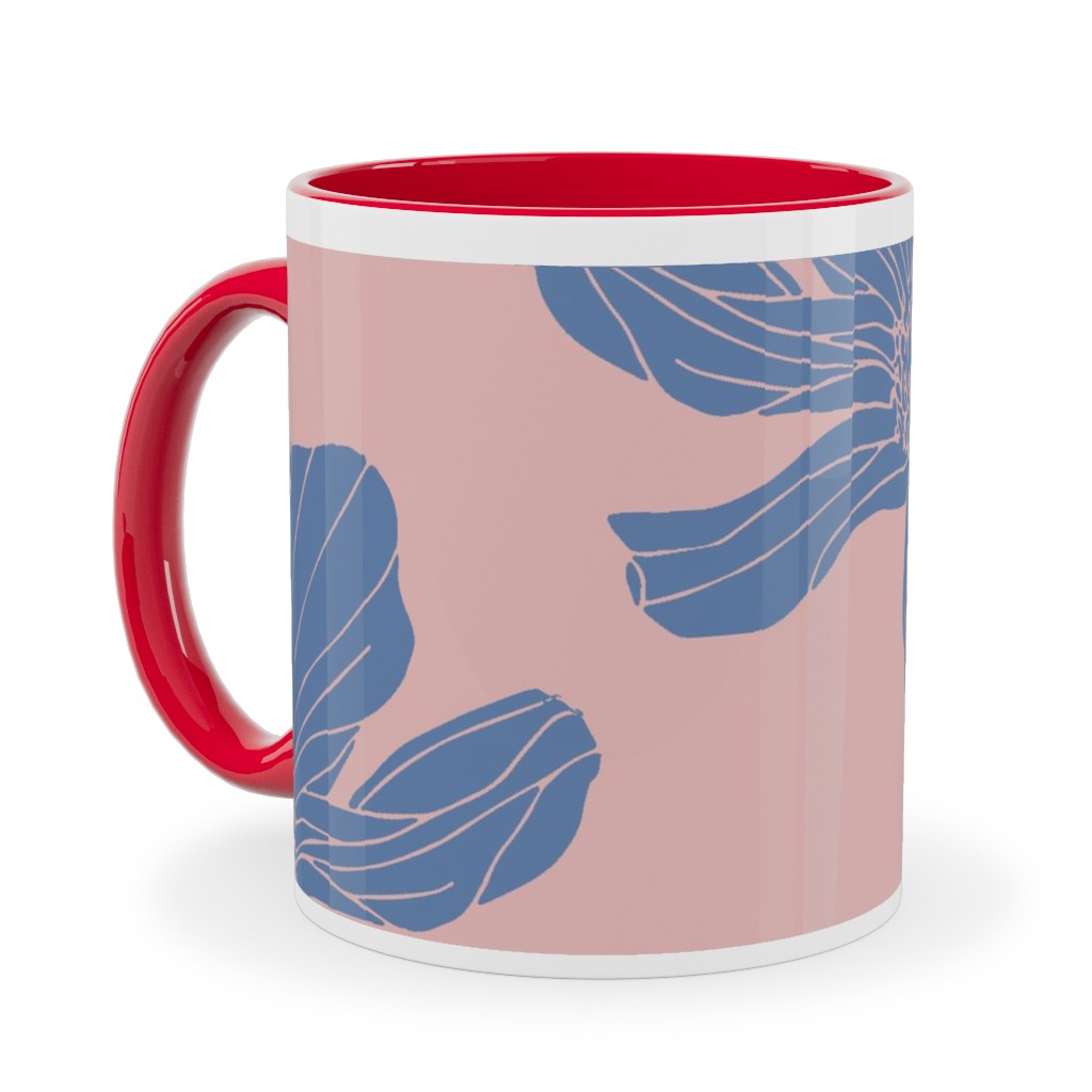 Poppies Ceramic Mug, Red,  , 11oz, Pink