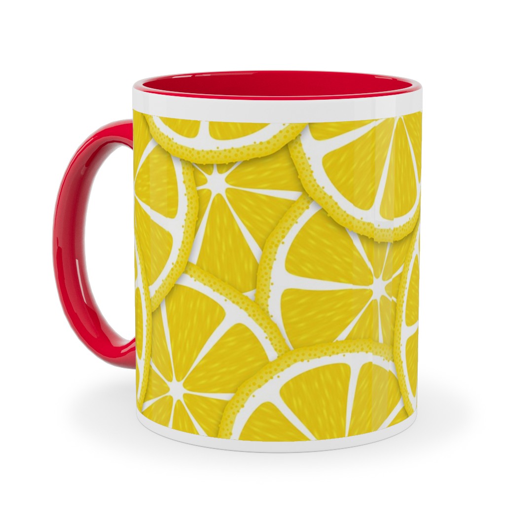 Limes and Lemons Ceramic Mug, Red, , 11oz, Yellow, Bright Delight