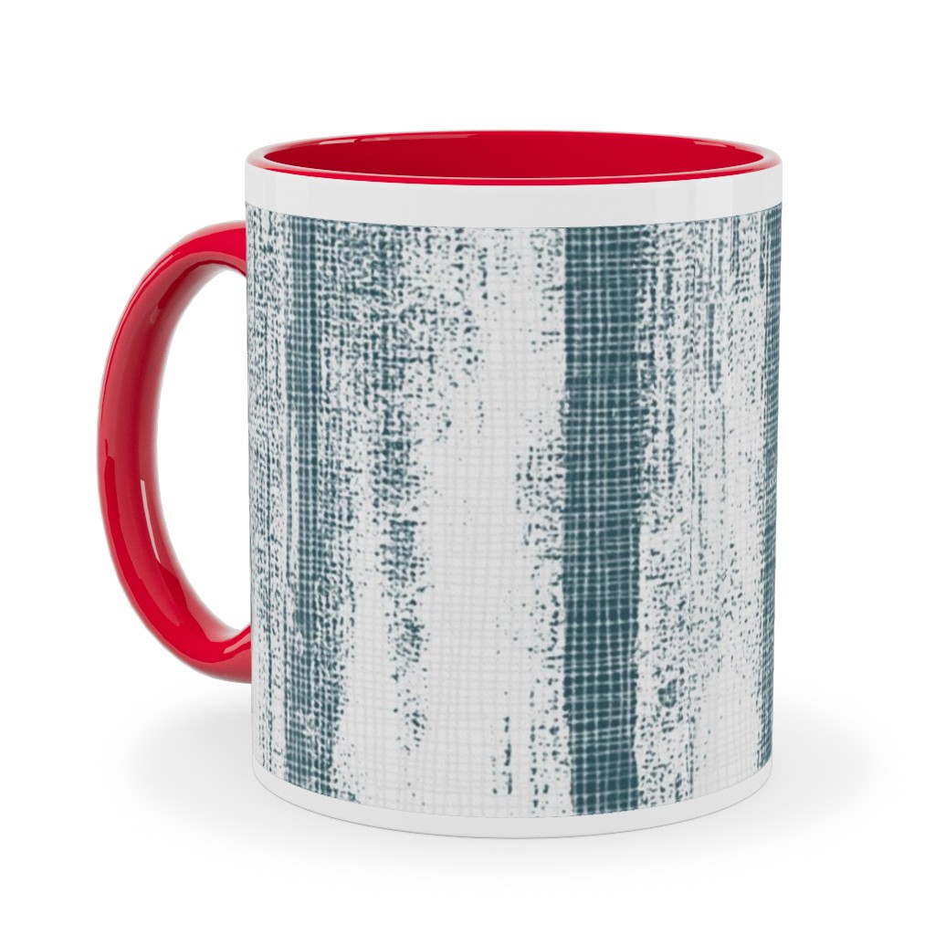 Bamboo - Grey Ceramic Mug, Red,  , 11oz, Blue