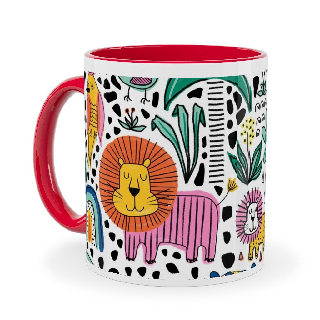 Safari Fun - Multi Ceramic Mug, Red, , 11oz, Multicolor