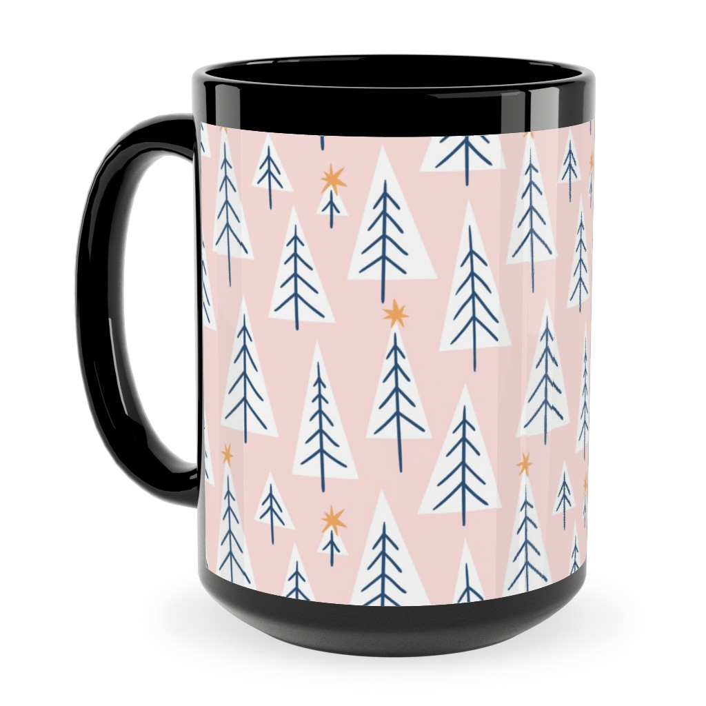 Christmas Forest - Pink Ceramic Mug, Black,  , 15oz, Pink