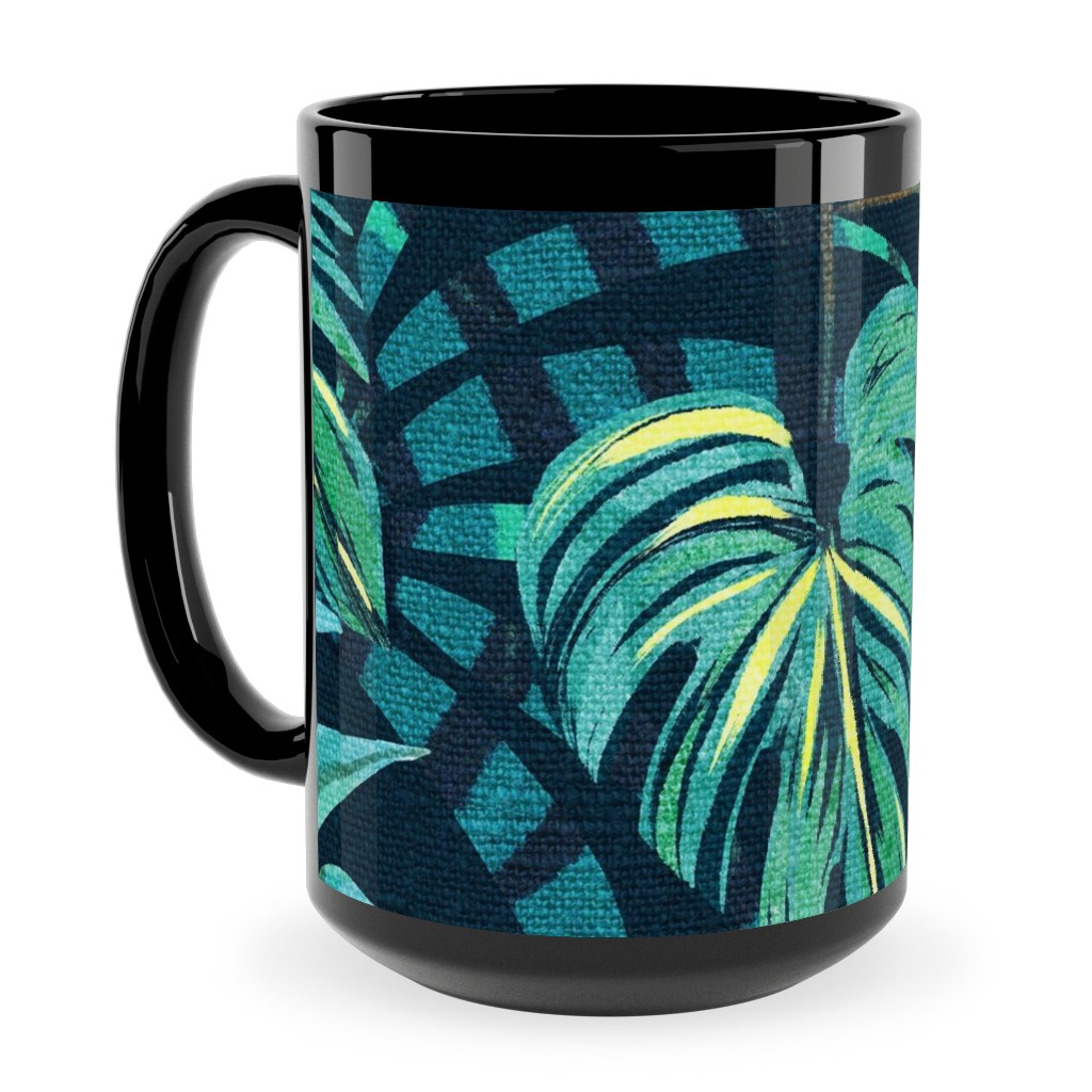in a Tropical Mood Ceramic Mug, Black, , 15oz, Green, Classic Green