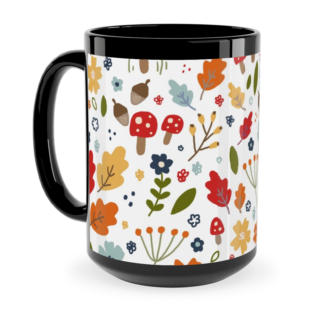 Woodland Floral - Multi Ceramic Mug, Black, , 15oz, Multicolor
