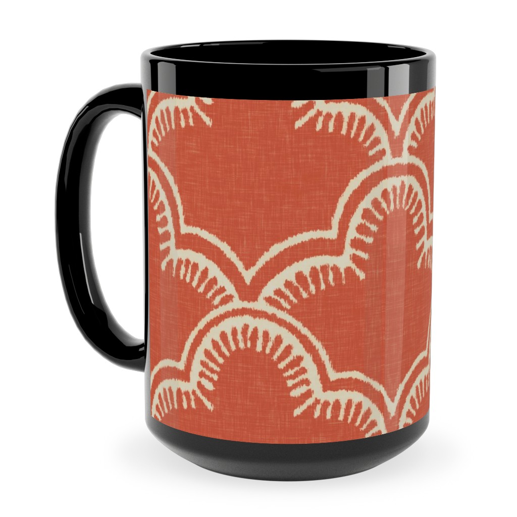 Tangier Ceramic Mug, Black, , 15oz, Orange, Fawn