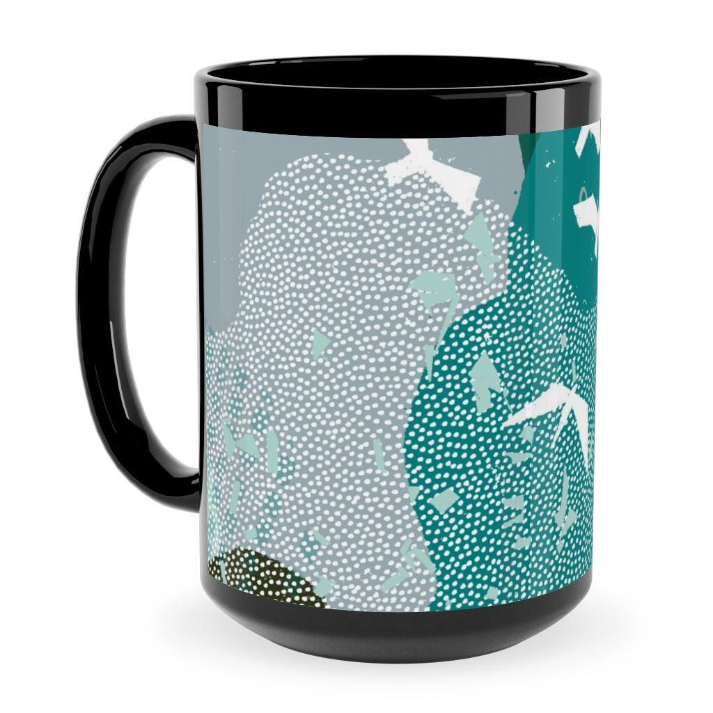 Forest Bird's Eye View - Green Ceramic Mug, Black, , 15oz, Green, Classic Green