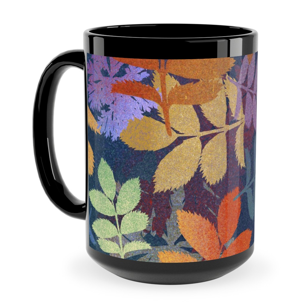 Leaves Falling - Multi Ceramic Mug, Black, , 15oz, Multicolor