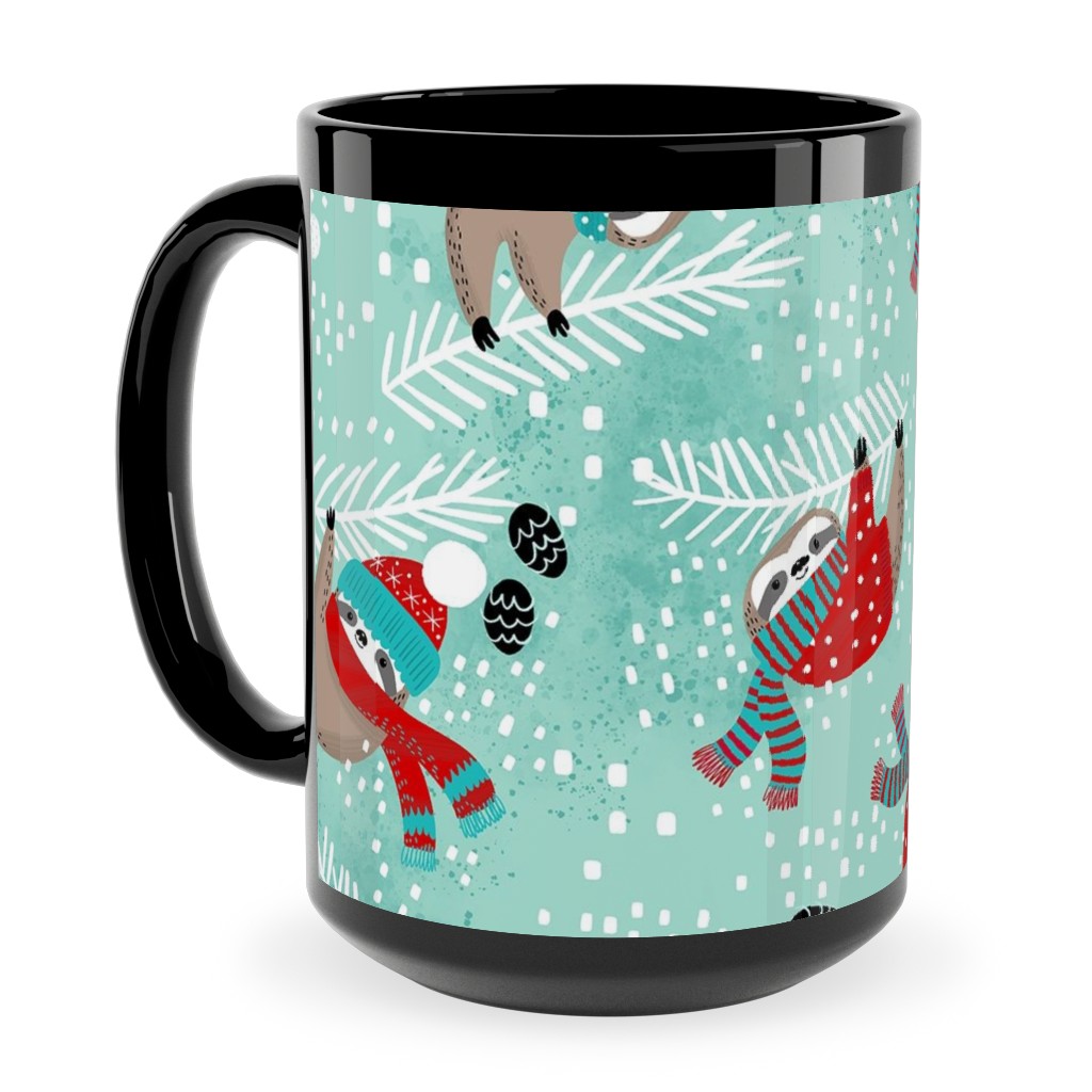 Snowy Sloths - Multi Ceramic Mug, Black, , 15oz, Multicolor