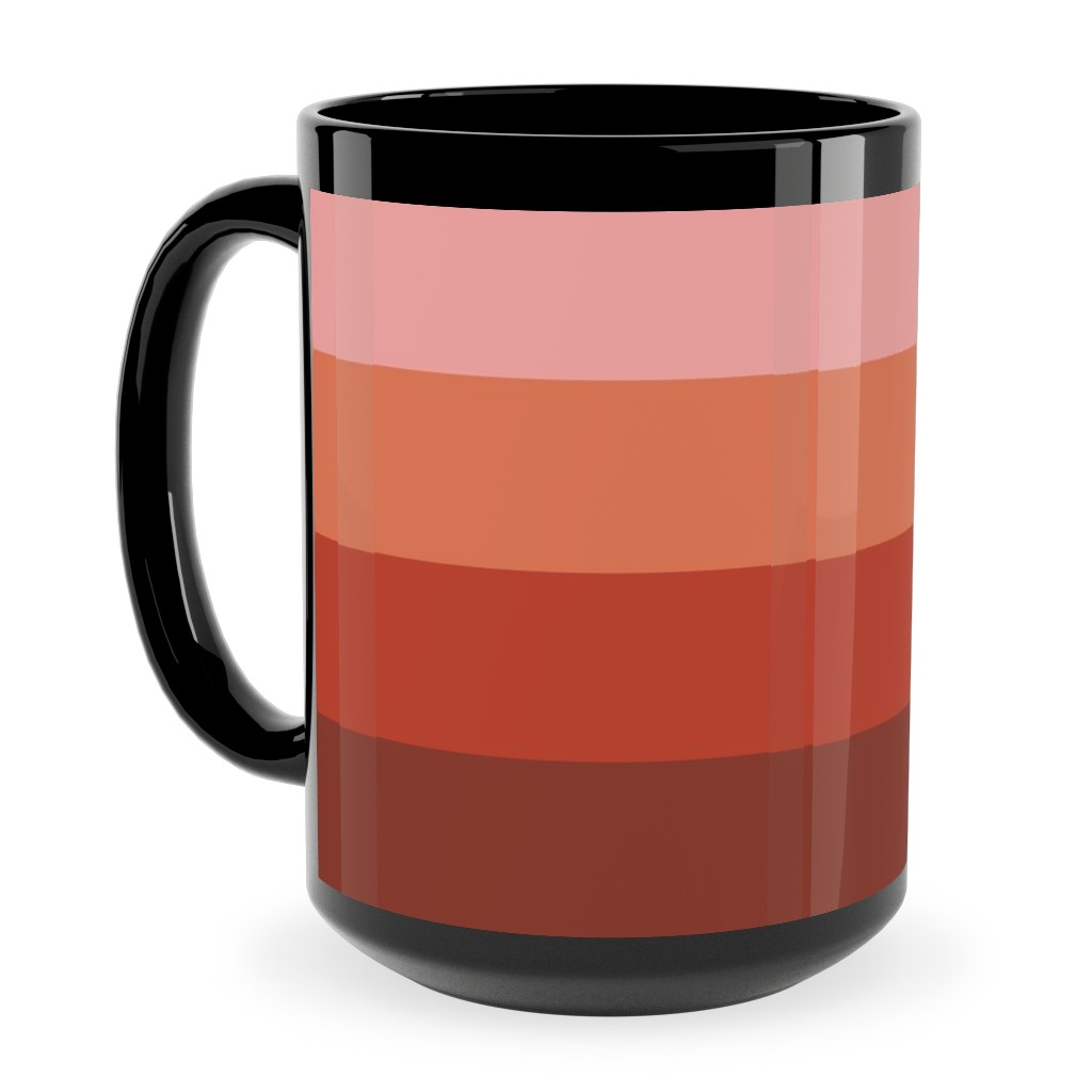 Retro Lattice - Mauve Multi Ceramic Mug, Black,  , 15oz, Red