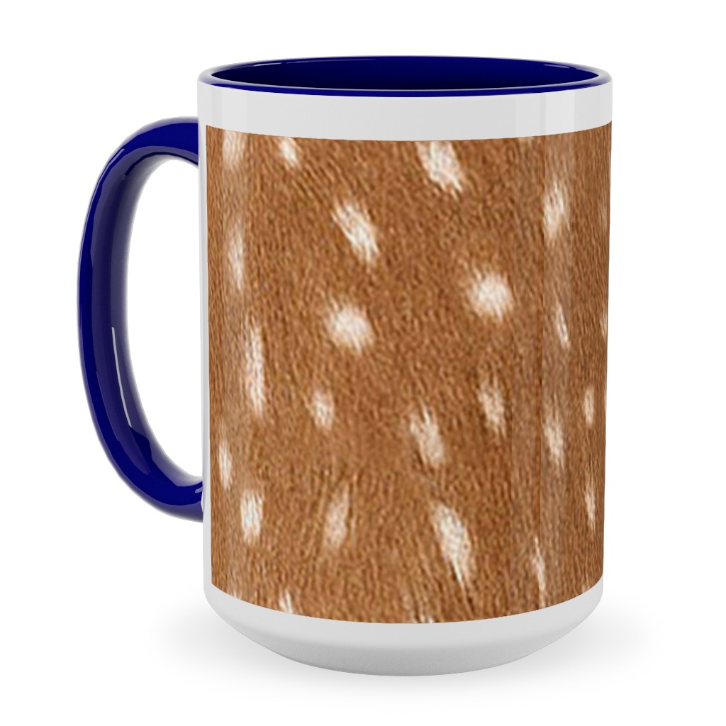 Bright Deer Hide- Brown Ceramic Mug, Blue,  , 15oz, Brown