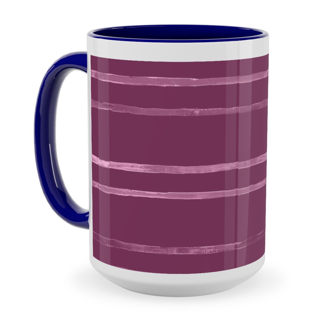 Take Flight Stripe - Rasberry Ceramic Mug, Blue,  , 15oz, Purple