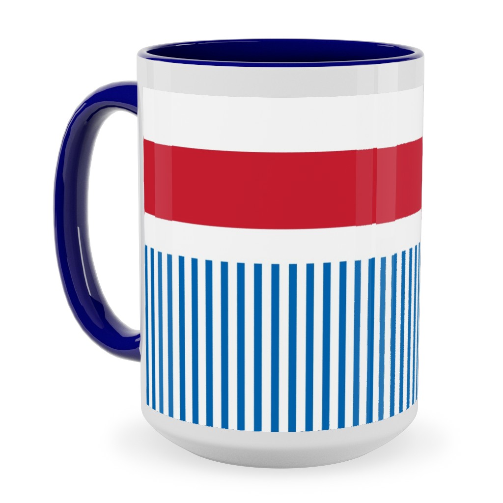 American Flag - Red, White and Royal Blue Ceramic Mug, Blue, , 15oz, Blue, True Blue