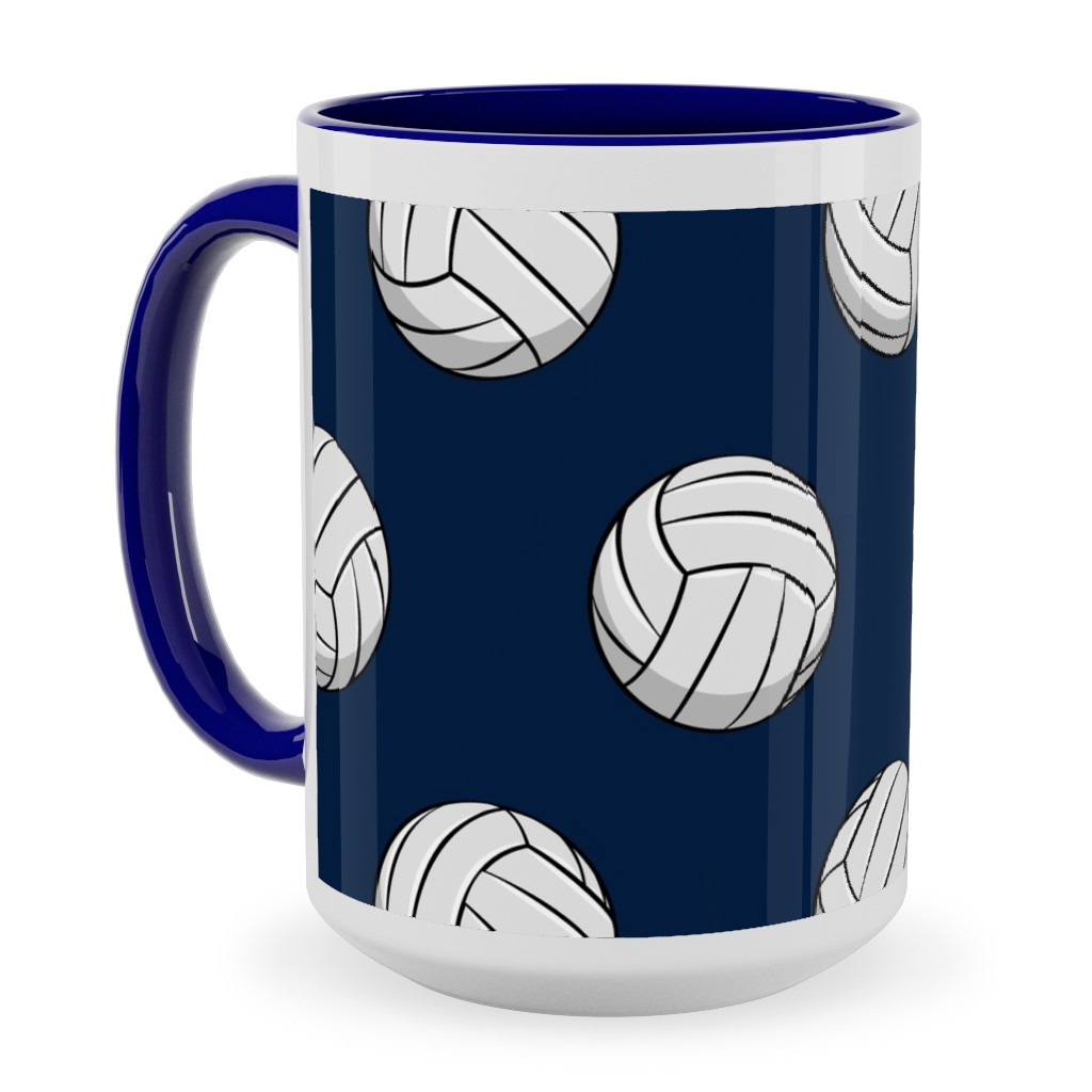 Blue Photo Mugs Volleyball  Blue Ceramic Mug Blue 15oz Blue True Blue