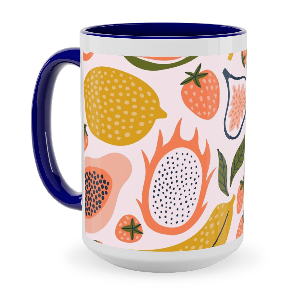 Summer Fruits - Orange Ceramic Mug, Blue, , 15oz, Orange, Orange