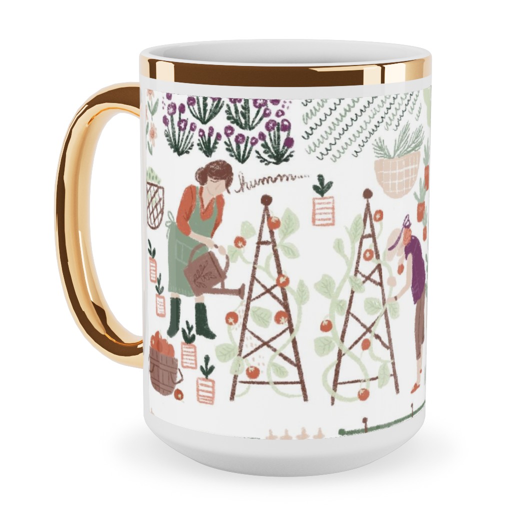 My Favorite Greenhouse - Multicolor Ceramic Mug, Gold Handle, , 15oz, Multicolor