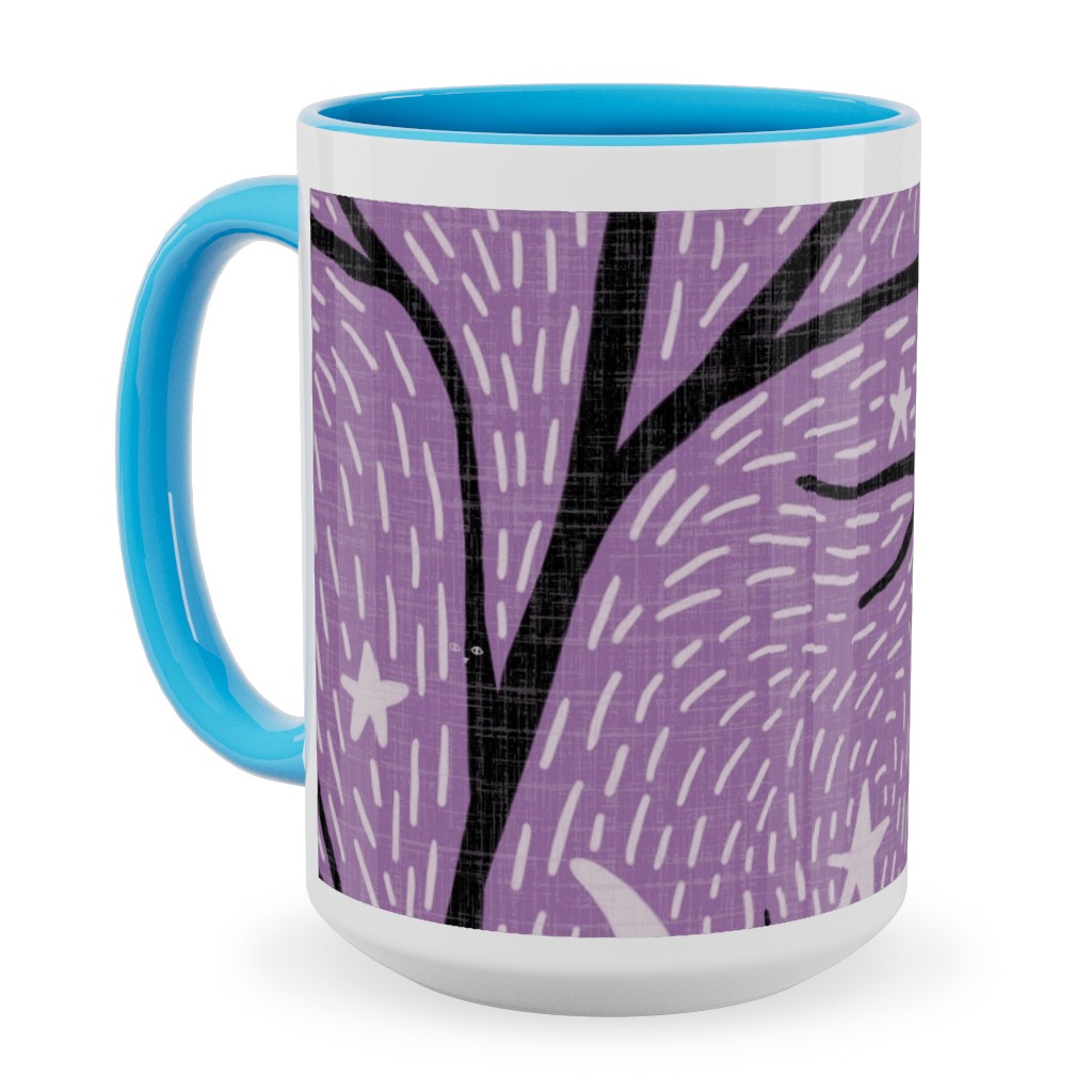 Spooky Night - Purple Ceramic Mug, Light Blue, , 15oz, Purple, Purple