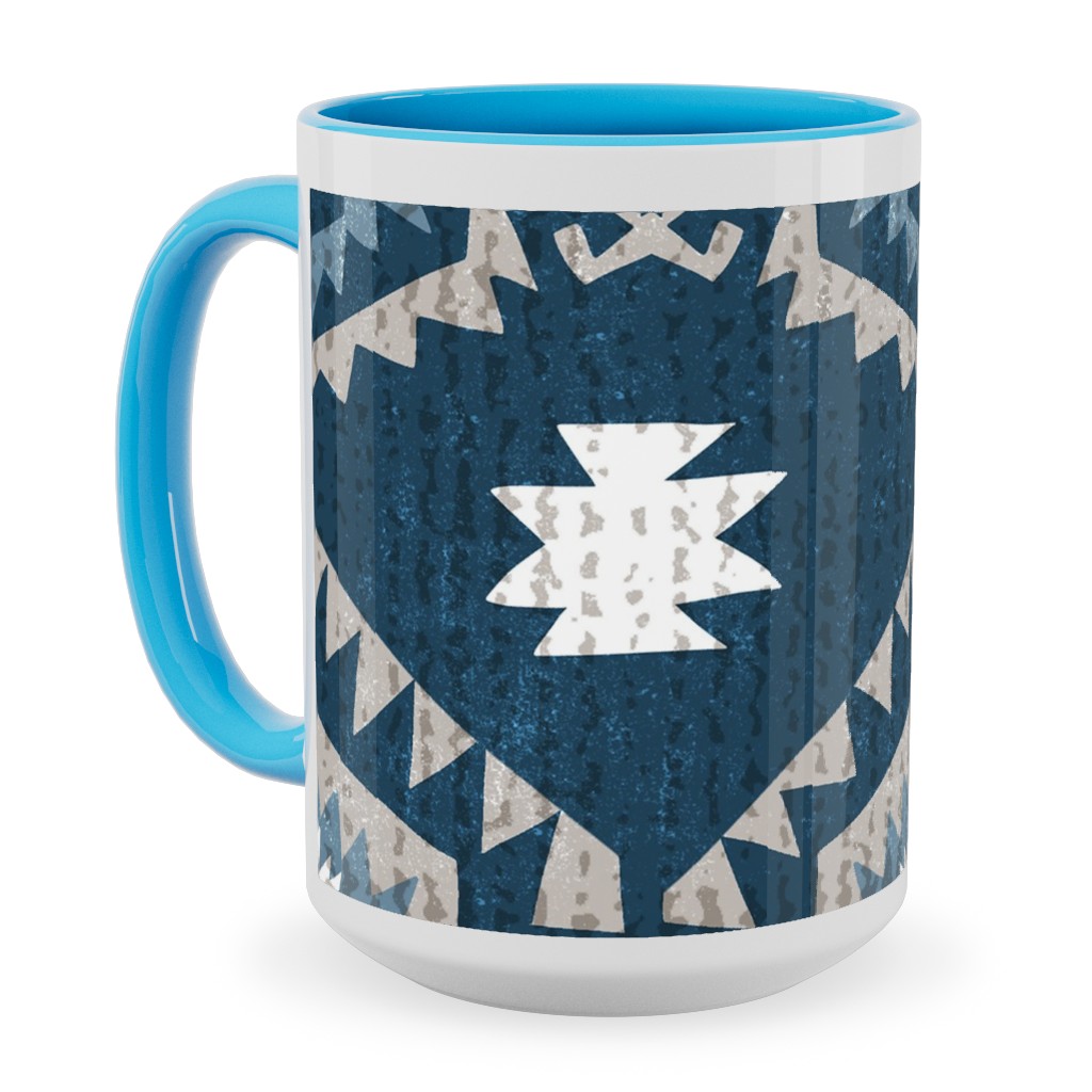 Kilim Me - Blue Ceramic Mug, Light Blue,  , 15oz, Blue