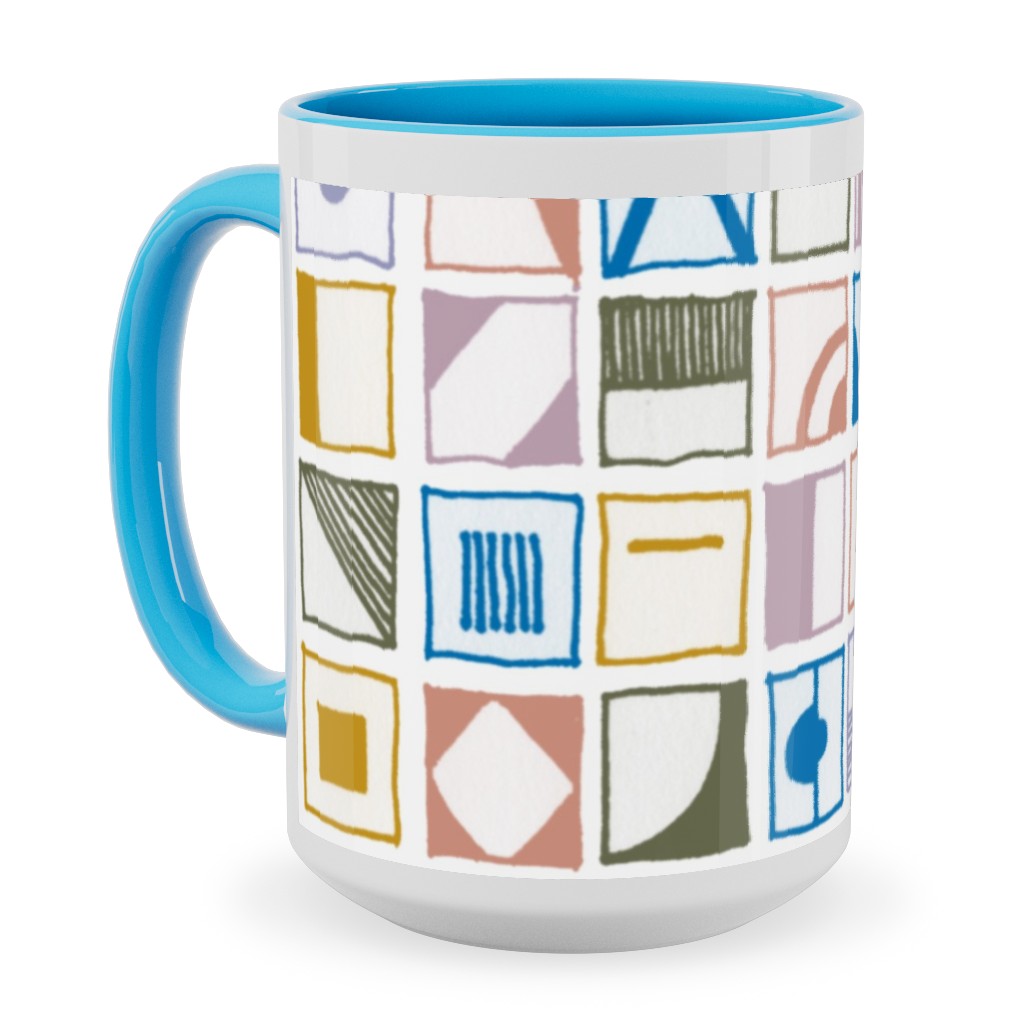 the New Nautical - Naval Flags - Multi Ceramic Mug, Light Blue,  , 15oz, Multicolor
