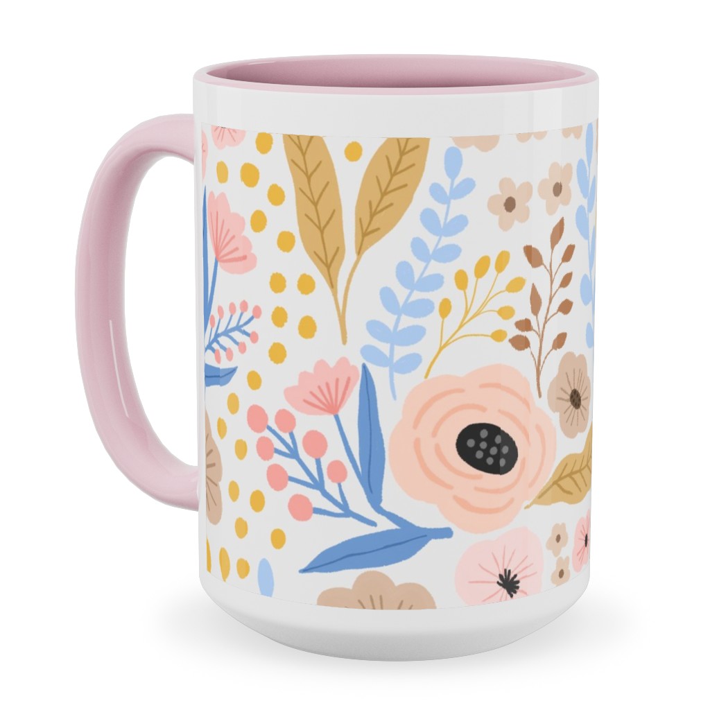 Sephira Meadows - Light Pink Ceramic Mug, Pink, , 15oz, Pink, Bright Pink