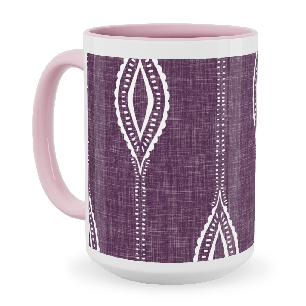 Diamant - Eggplant Ceramic Mug, Pink,  , 15oz, Purple