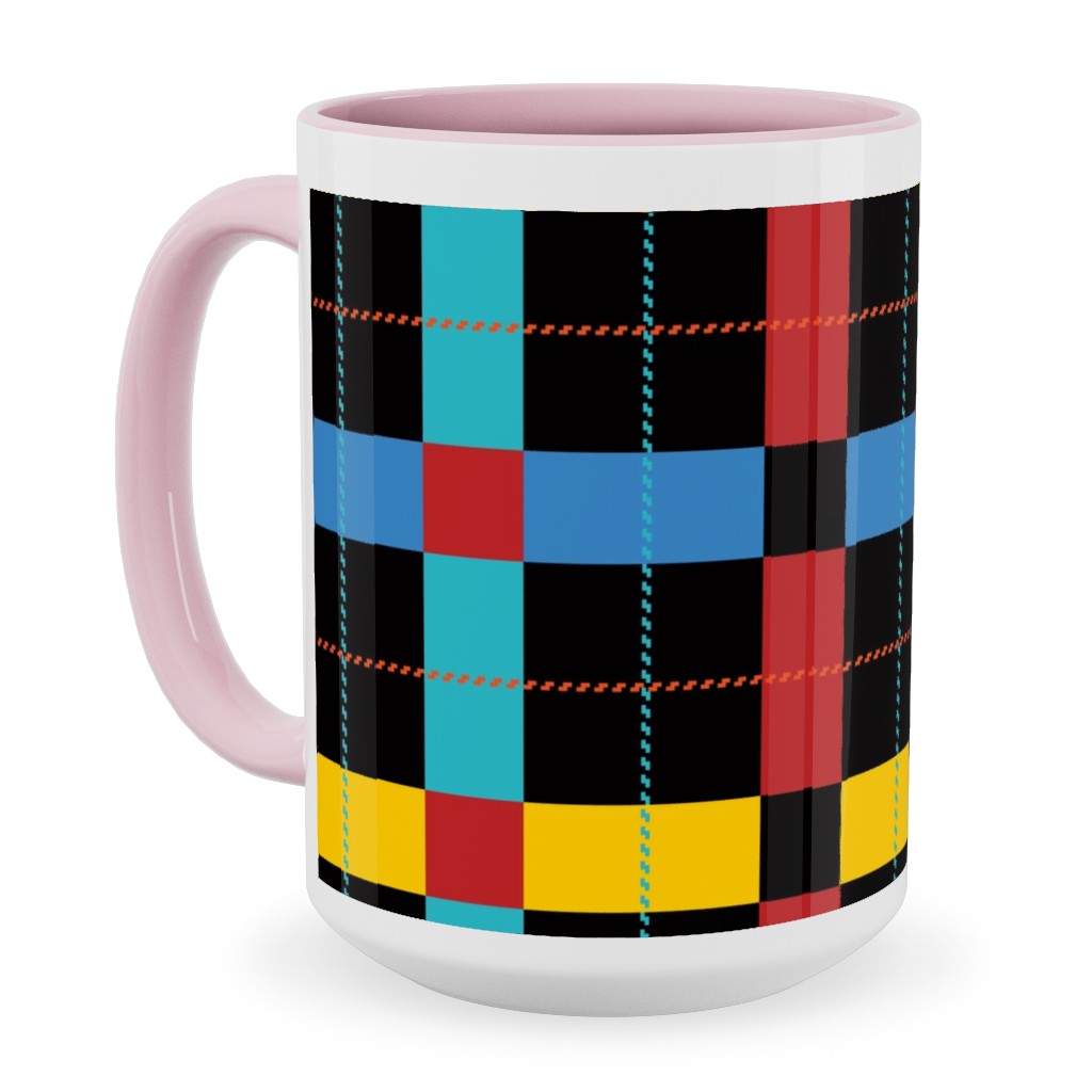 Pnw Pike Plaid - Multi Ceramic Mug, Pink, , 15oz, Multicolor