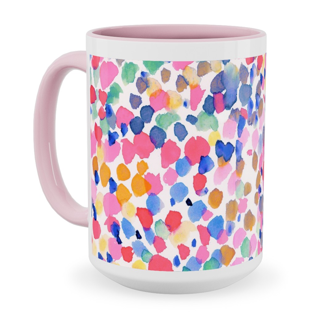 Lighthearted Pastel - Multi Ceramic Mug, Pink, , 15oz, Multicolor