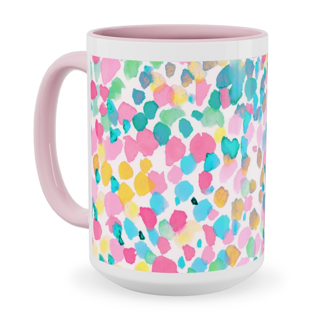 Lighthearted Summer Ceramic Mug, Pink,  , 15oz, Multicolor