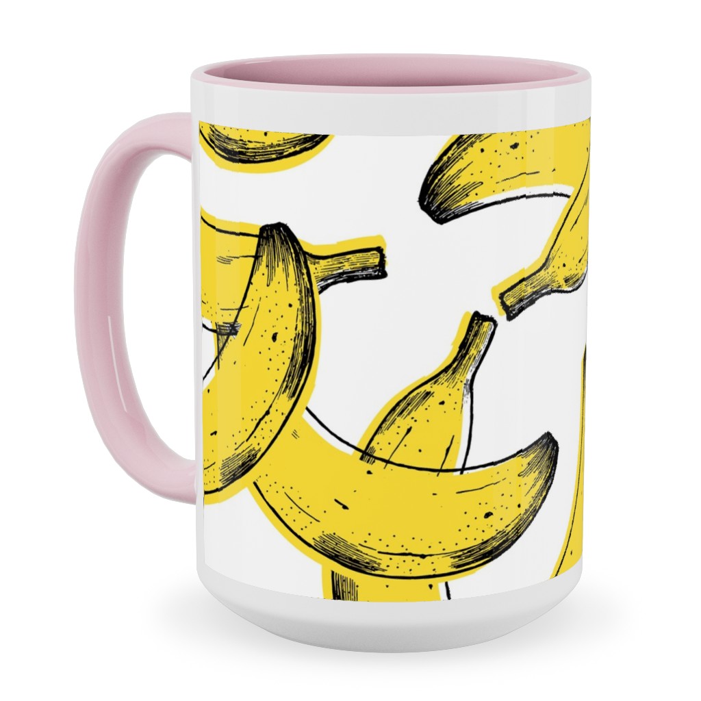 Banana Ceramic Mug, Pink, , 15oz, Yellow, Classic Yellow