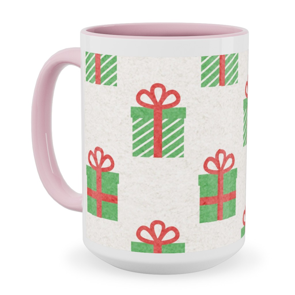 Christmas Presents Ceramic Mug, Pink,  , 15oz, Multicolor