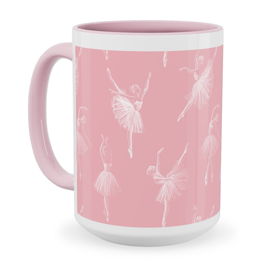 Ballerinas Ceramic Mug, Pink, , 15oz, Pink, Delicate Rose