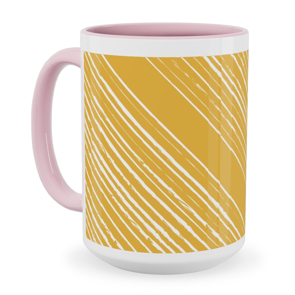 Modern Farmhouse - Mustard Ceramic Mug, Pink, , 15oz, Yellow, Classic Yellow