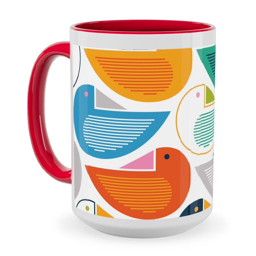 Roosting Place - Birds - Multi Ceramic Mug, Red, , 15oz, Multicolor