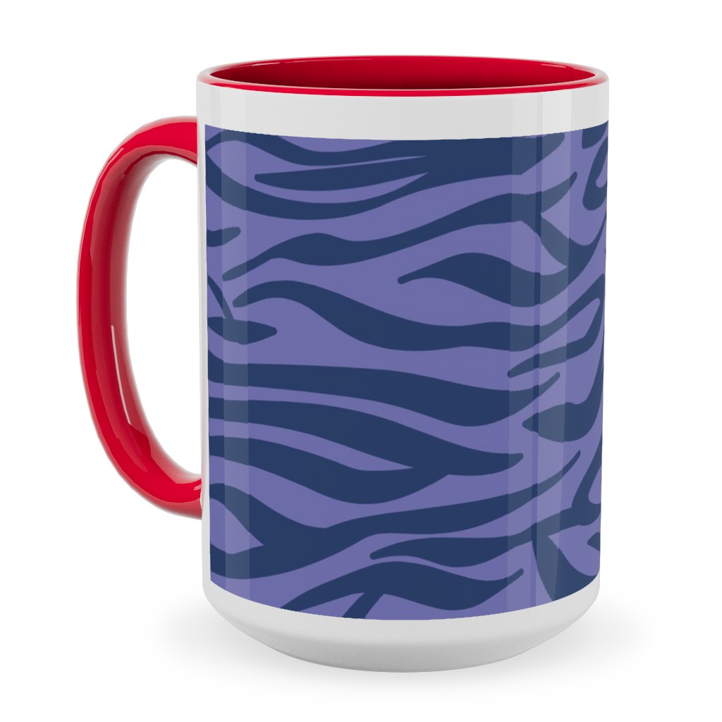 Zebra Animal Print - Purple Ceramic Mug, Red,  , 15oz, Purple