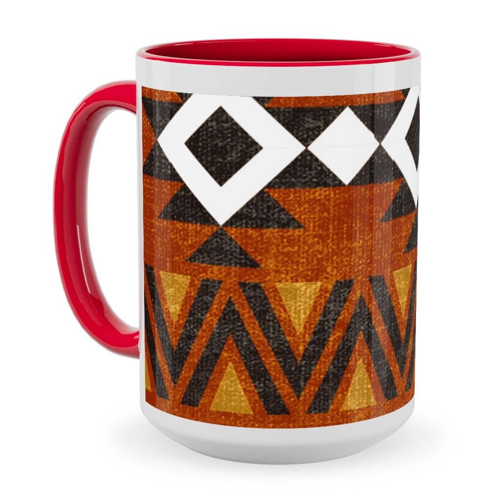 Modern Desert - Rust Ceramic Mug, Red,  , 15oz, Orange
