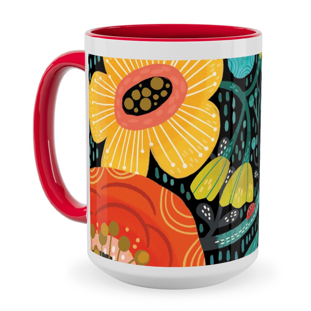 Bohemian Bop - Multi Ceramic Mug, Red, , 15oz, Multicolor