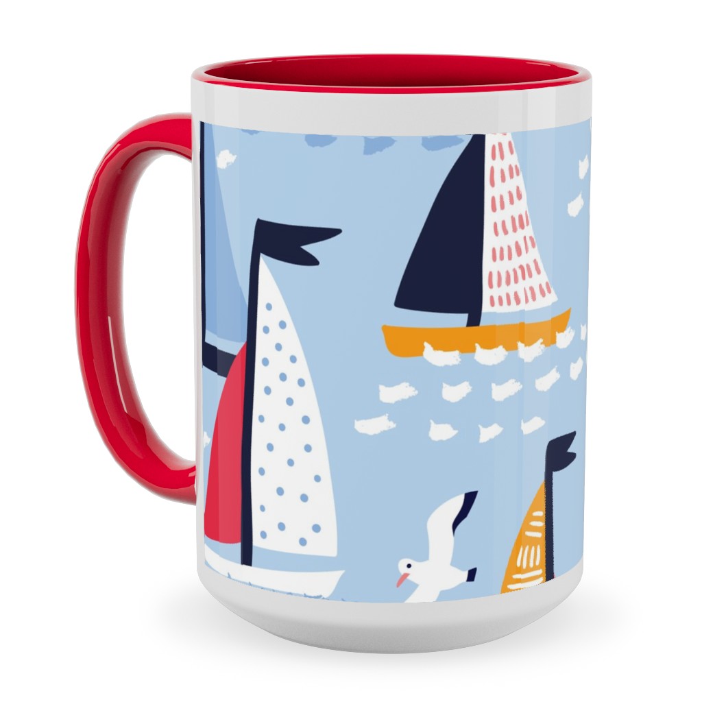 Regatta Ceramic Mug, Red, , 15oz, Blue, True Blue