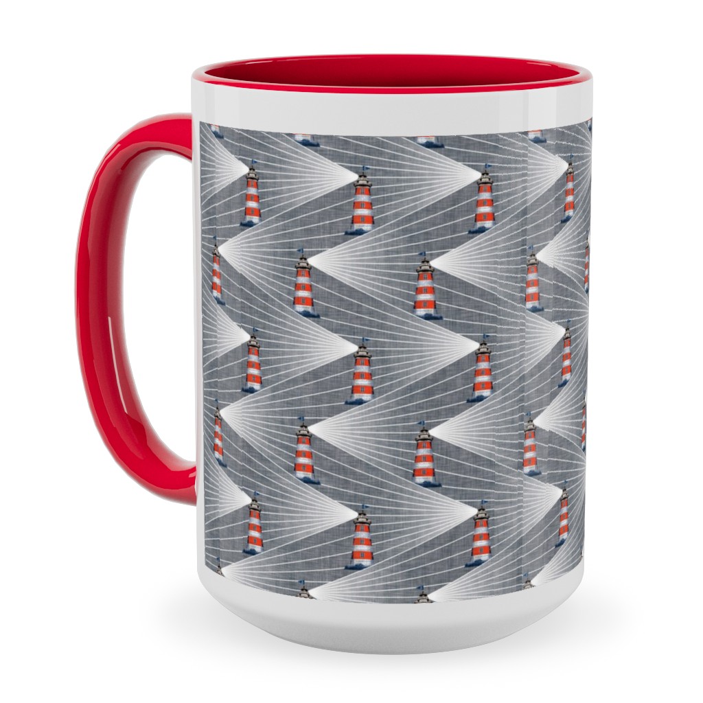 Land Ahoy Ceramic Mug, Red, , 15oz, Gray, Gray