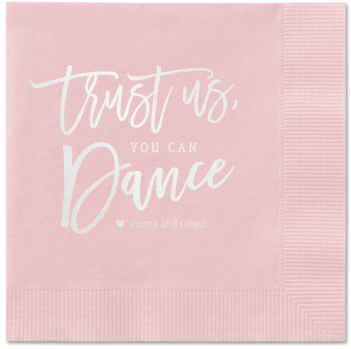 Dance Along Napkins, White, Blush