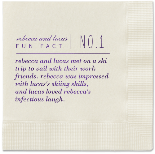 Fascinating Story Napkins, Purple, Ecru, Purple