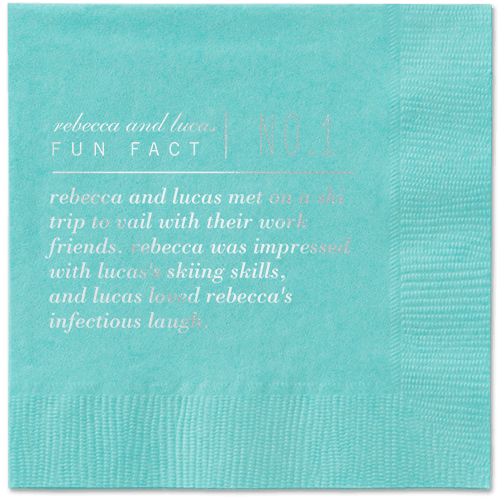 Fascinating Story Napkins, Grey, Aqua, Silver