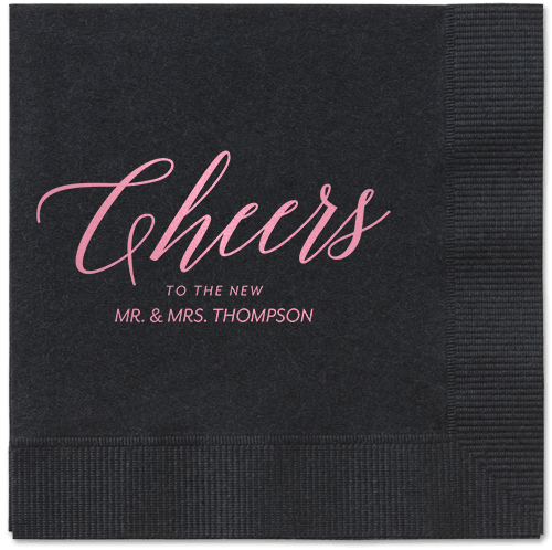 Hearty Clink Napkins, Pink, Black, Blush