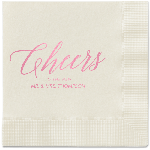 Hearty Clink Napkins, Pink, Ecru, Blush