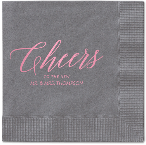 Hearty Clink Napkins, Pink, Pewter, Blush