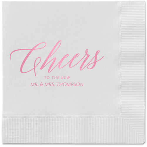 Hearty Clink Napkins, Pink, White, Blush