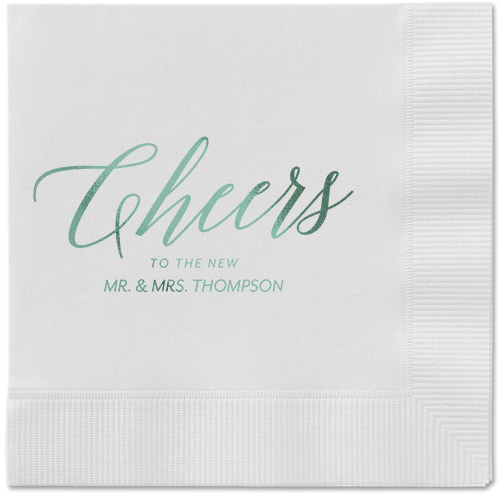 Hearty Clink Napkins, Green, White, Sage