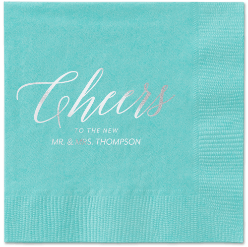 Hearty Clink Napkins, Grey, Aqua