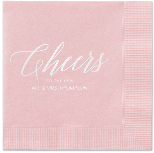 Hearty Clink Napkins, White, Blush, White
