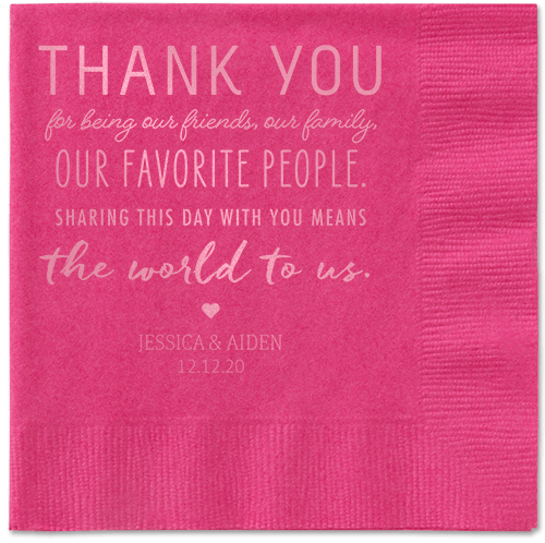 Huge Thanks Napkins, Pink, Magenta