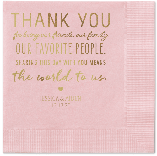 Huge Thanks Napkins, Yellow, Blush, Gold